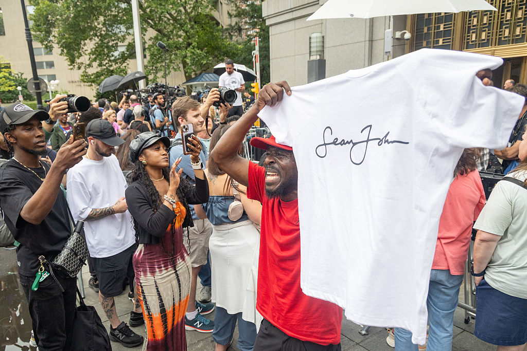 Outside the Sean "Diddy" Combs federal trial in New York City