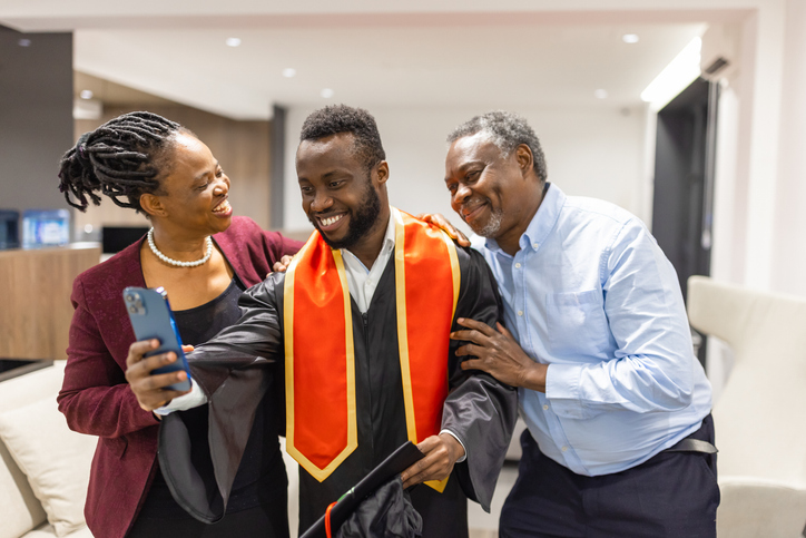 Graduation Celebration Family Selfie