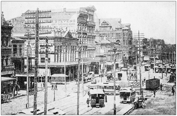 Antique photograph: Canal Street, New Orleans, USA