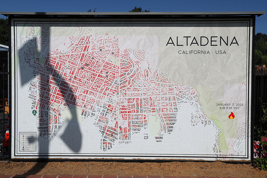 Map Of Damaged Buildings From Fires In Altadena