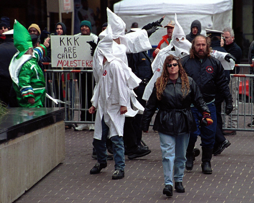 Klansmen And KKK Protestors In Cincinnati