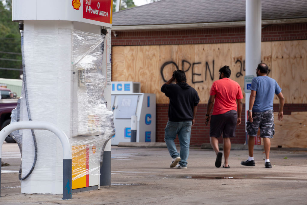 VIDOR, TX - AUGUST, 27: Electricity out and no gas after Hurric