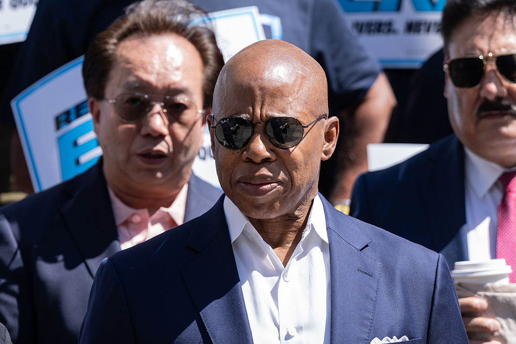 Mayor Eric Adams attends rally as small business owners...