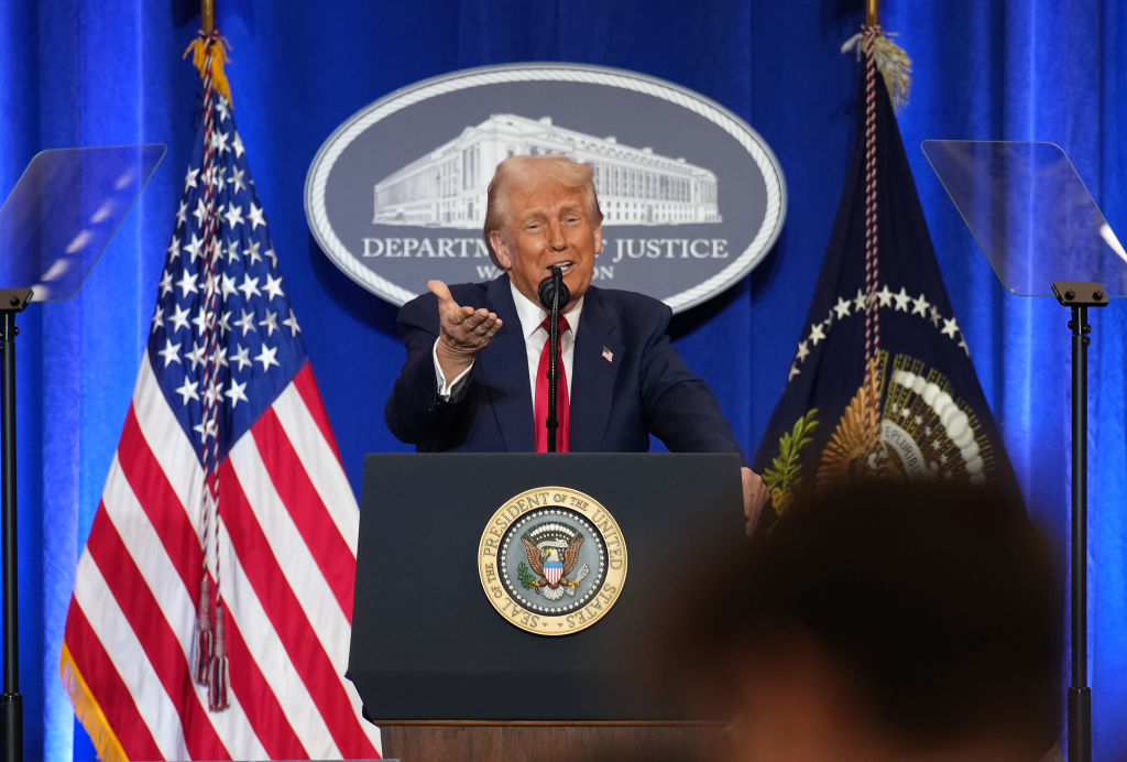 President Trump Speaks At The Department Of Justice