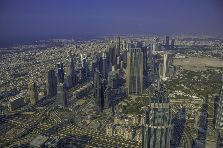 Dubai city aerial view