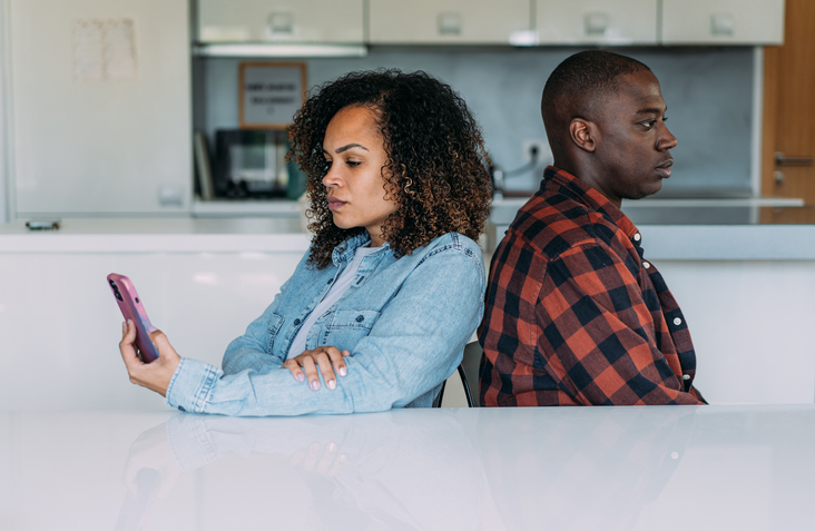 Unhappy young couple