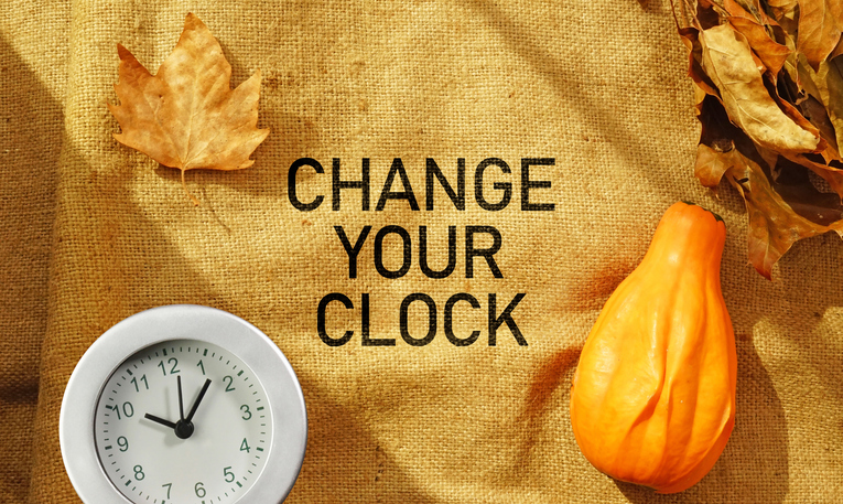 Fall Back, change clock back one hour. Daylight Saving Time Ends at Sunday of November