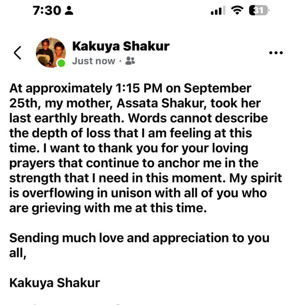 Kakuya Shakur Statement