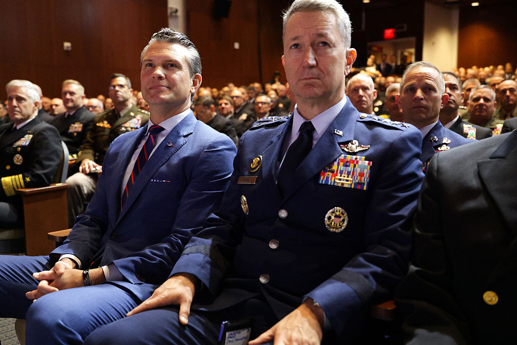 President Trump And Pete Hegseth Address U.S. Senior Military Leaders At Quantico