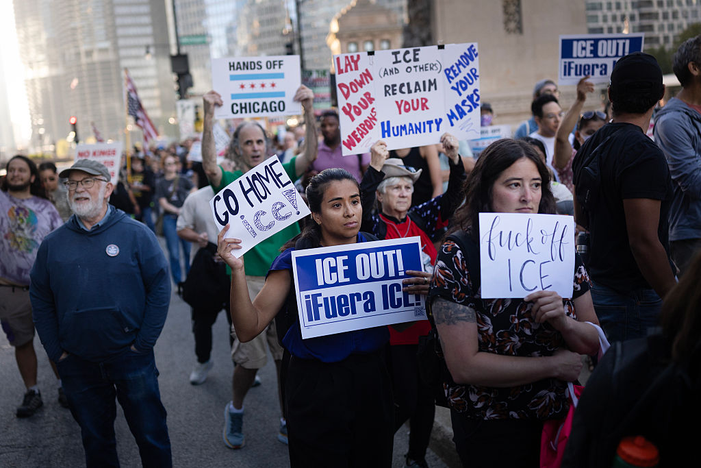 Protestors Rally Against ICE And Federal Troops In Chicago