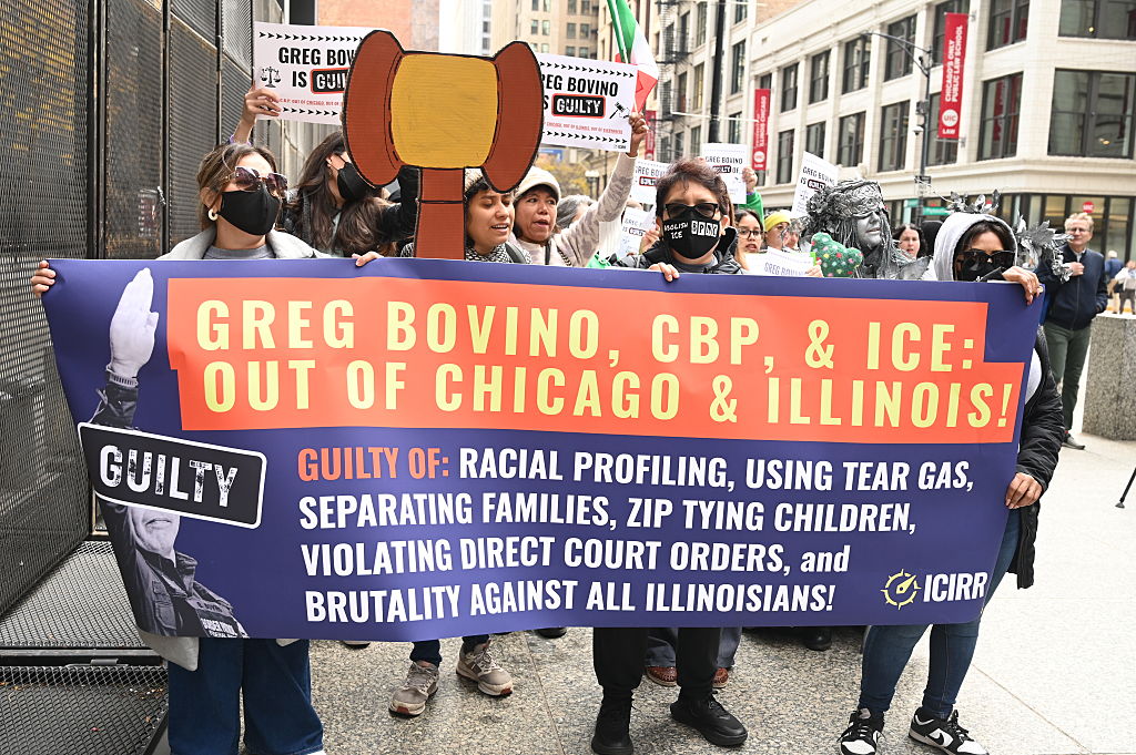 Protesters gather in Chicago demanding accountability and punishment for Gregory Bovino, Commander-at-large of the U.S. Border Patrol