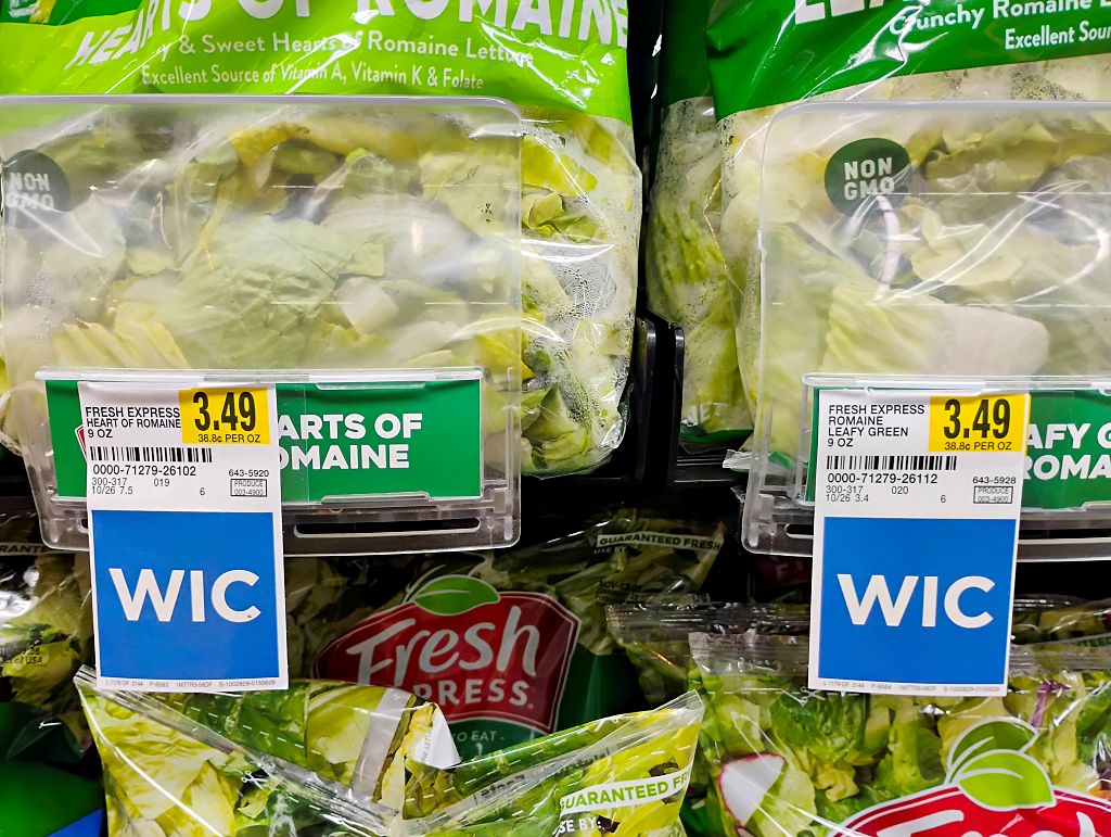 Wic labels for items in the produce department of a grocery store in Minnesota